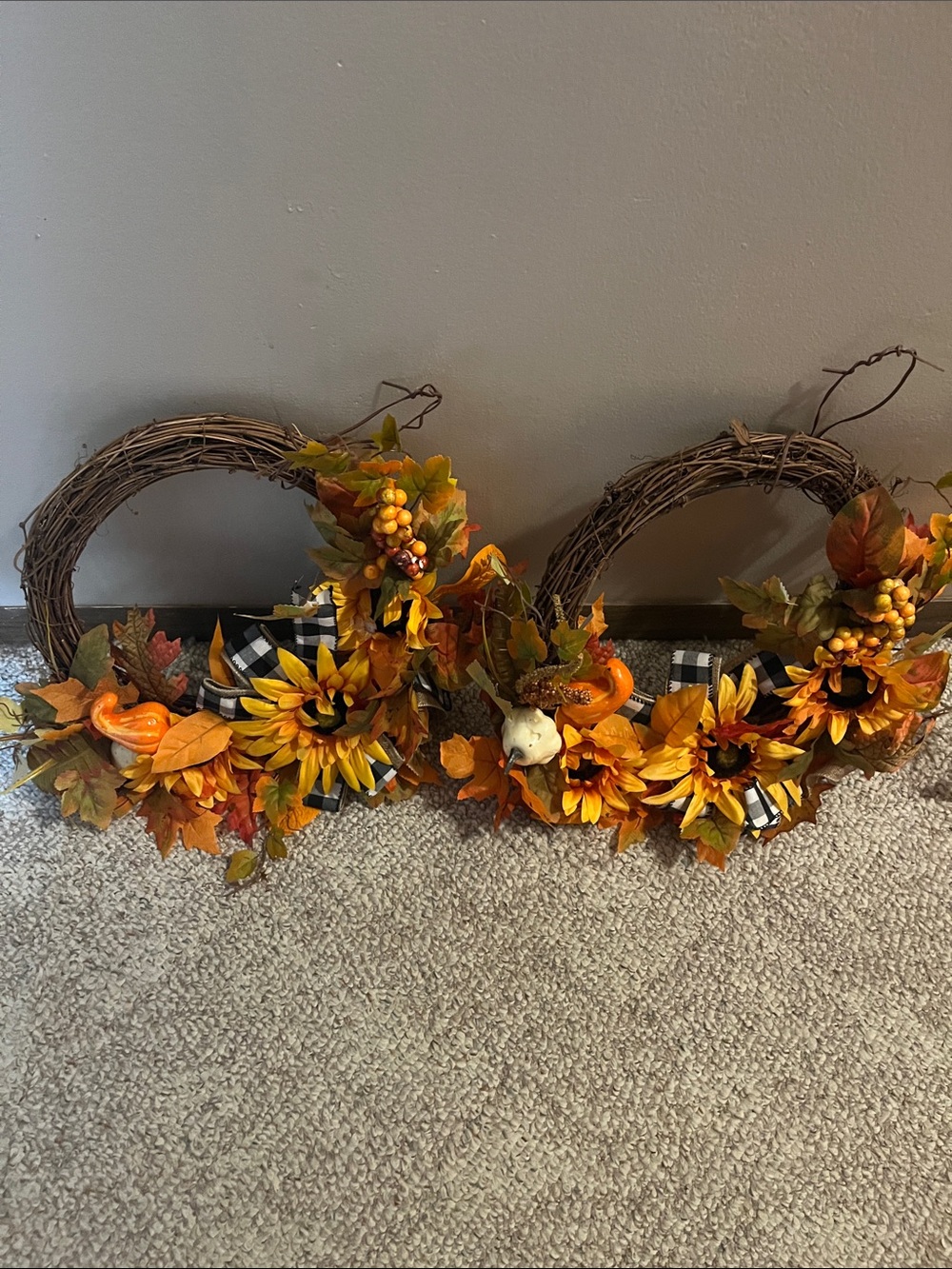 *Autumn Sunflower Grapevine Wreath Set
